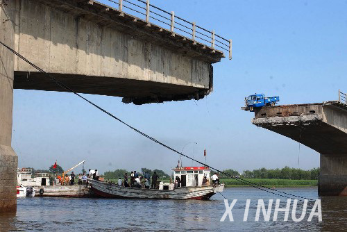 辽宁盘锦500米长的大桥垮塌