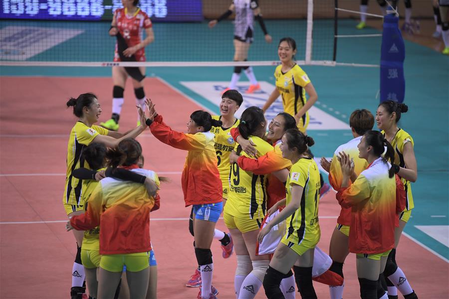 排球--女排联赛:辽宁胜浙江