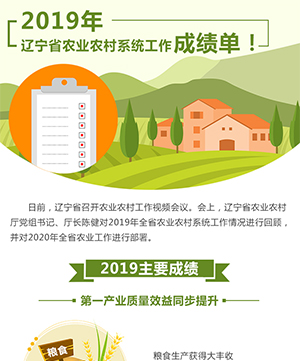 2019年遼寧省農業農村係統工作成績單！