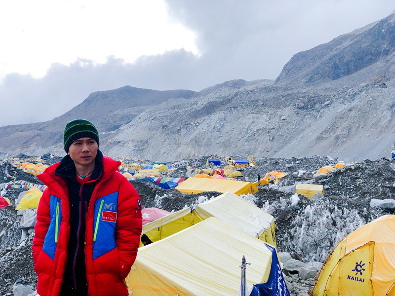 孙义全于4月28日抵达珠峰南坡大本营